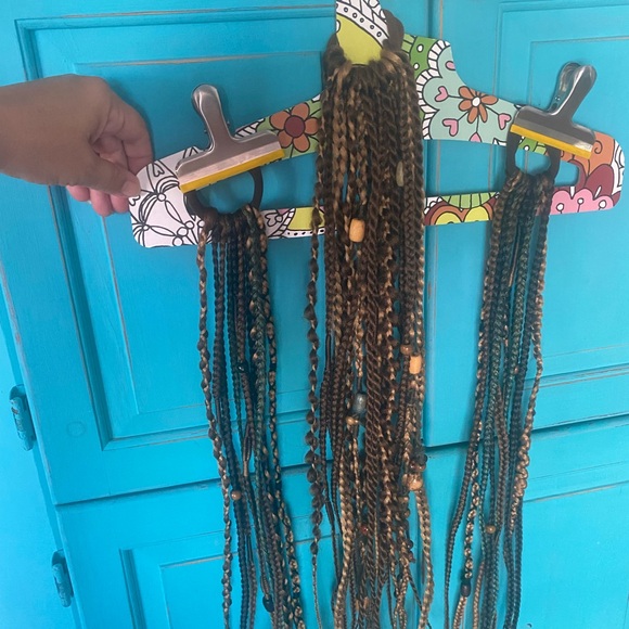 Braids dreadlocks handmade Perfect for Festivals! Brunette Blue Hair Accessorie - Picture 8 of 9